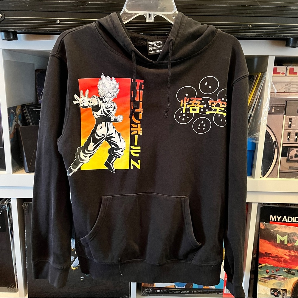 Rare Official Dragon Ball Z Black Graphic Hoodie with Anime Design